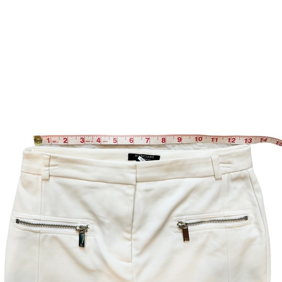 Marciano Los Angeles Ivory Pants Sz XS Exposed Gold Accent Zippers Cotton Blend - Picture 9 of 9